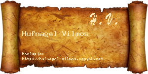 Hufnagel Vilmos névjegykártya
